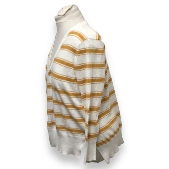 Maurice’s Women’s Open Front Striped Lightweight Slub Sweater Cardigan, size L - Picture 4 of 9